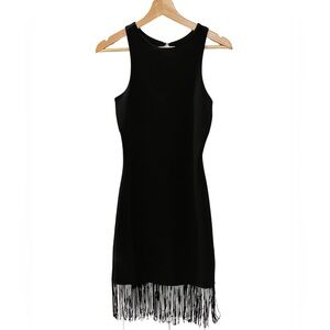 Charlotte Russe Black Fringe Hem Dress, Flapper Girl Dress, Size Small